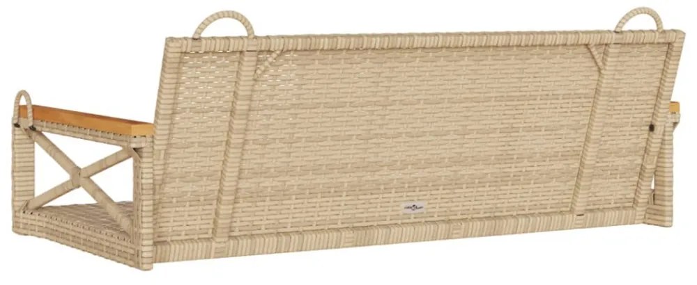 bézs polyrattan hintapad 109 x 62 x 40 cm