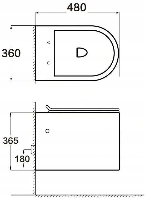 Mexen SOFIA Rimless függő WC-csésze lassan záródó ülőkével, 48 x 36 cm, matt fekete, 3354XX85 + 39010185