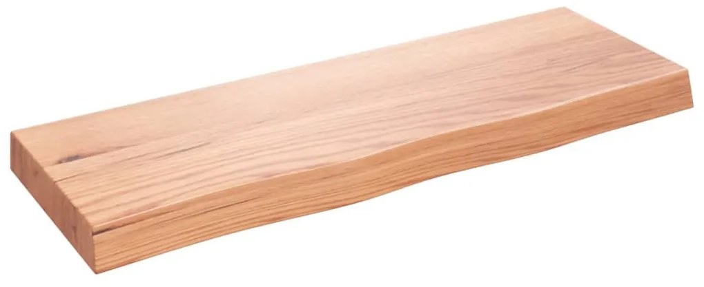 világosbarna kezelt tömör tölgyfa fali polc 80x30x(2-6) cm