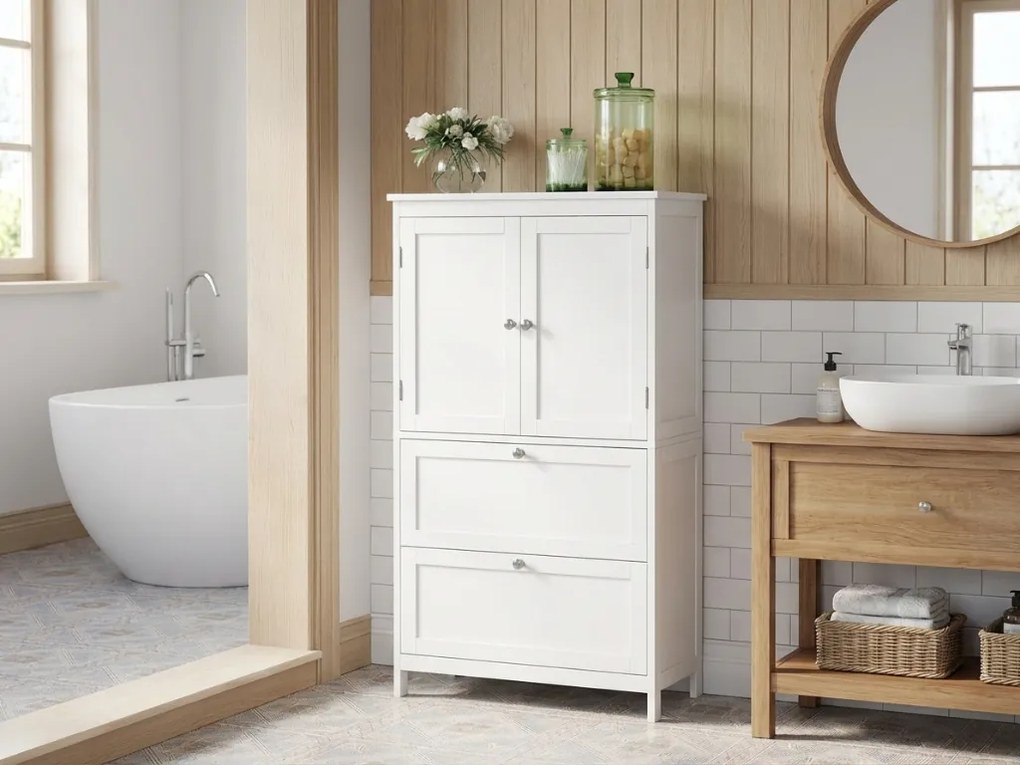 Fürdőszobai szekrény LAVORANO 110x60 cm, fehér