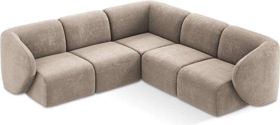 Világosbarna zsenília sarokkanapé Lani – Makamii