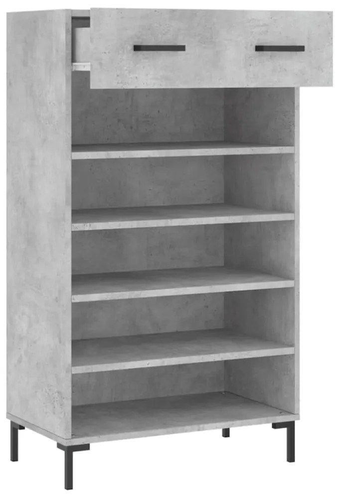 vidaXL betonszürke szerelt fa cipőszekrény 60x35x105 cm