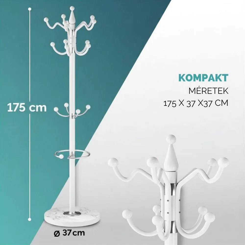 TENZY fogas márvány talapzattal, 37x173cm, fehér Casaria