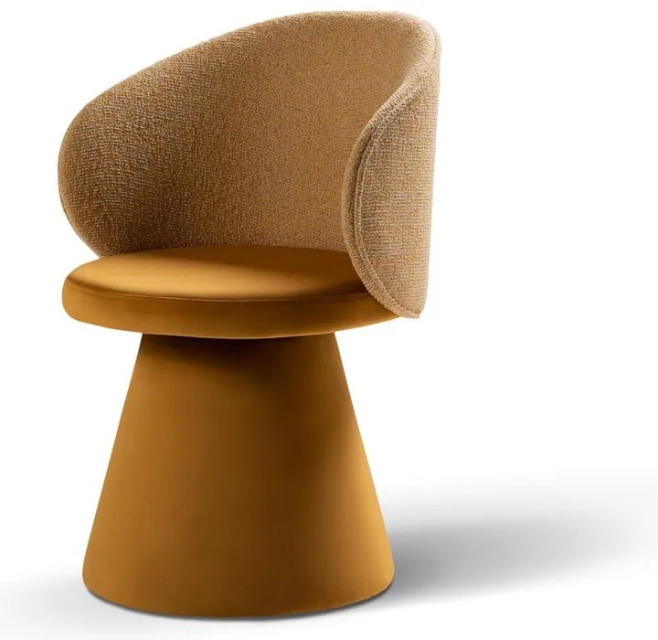 Mustársárga bársony fotel Inez – Micadoni