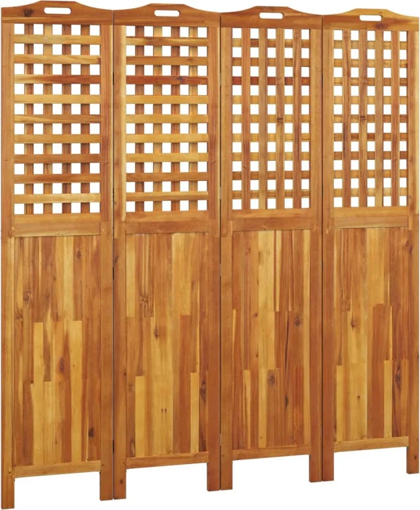 vidaXL 3 paneles tömör akácfa térelválasztó 162x2x180 cm