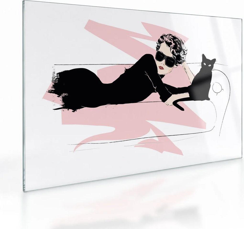 Üveg kép - Fashion lady (70x50 cm)