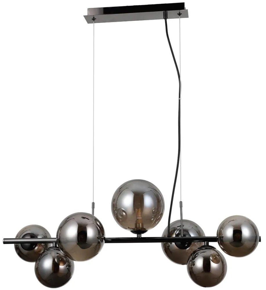 ITALUX PND-406007-7A-BCR - Csillár zsinóron CANELLO 7xG9/5W/230V fekete