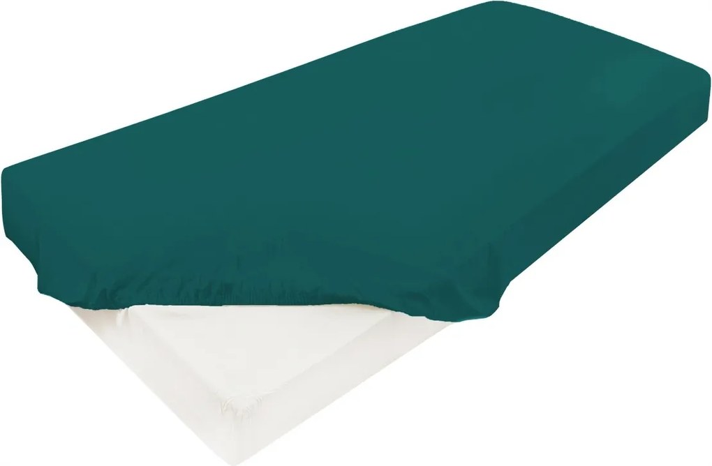 Szatén gumis lepedő 90x200x25, üvegzöld_34, Matex