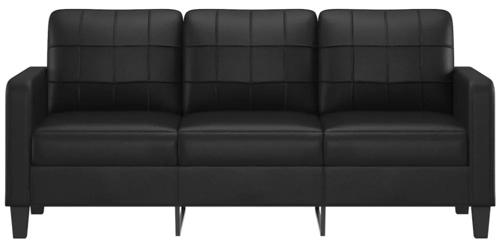 vidaXL 3 személyes fekete műbőr kanapé 180 cm