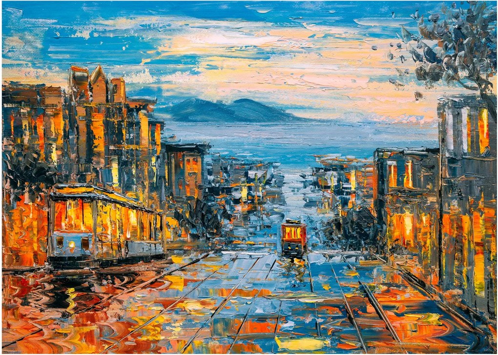 Kép - Cable Car, San Francisco (üvegen) (70x50 cm)