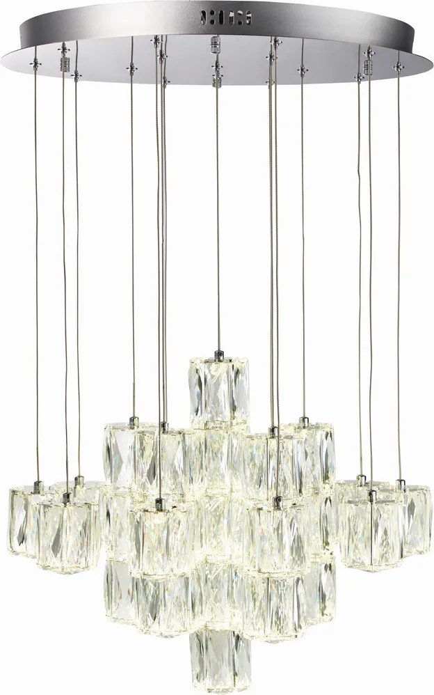 ENDON 76489 PRISTMA Modern Függesztett Lámpa Króm, Átlátszó LED IP20