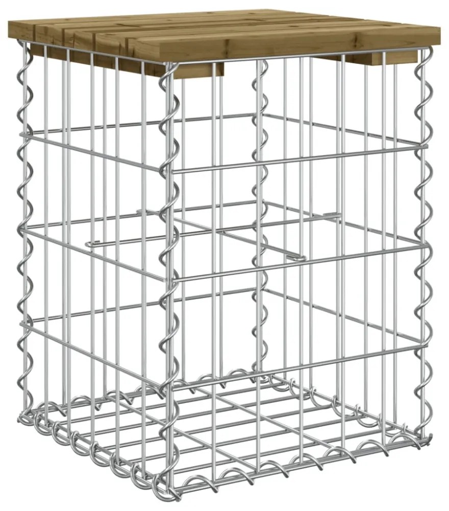 impregnált fenyőfa gabion kerti pad 33 x 31 x 42 cm