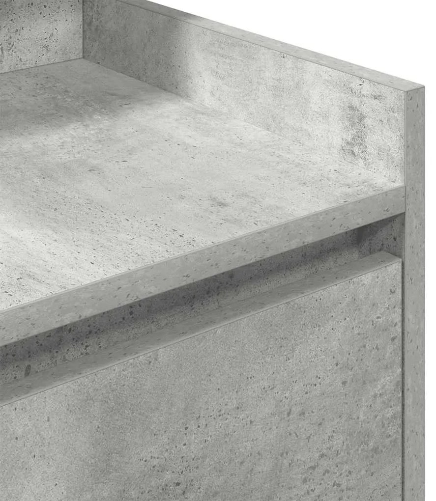 2 db betonszürke éjjeliszekrények 2 fiókkal 38x34x80 cm