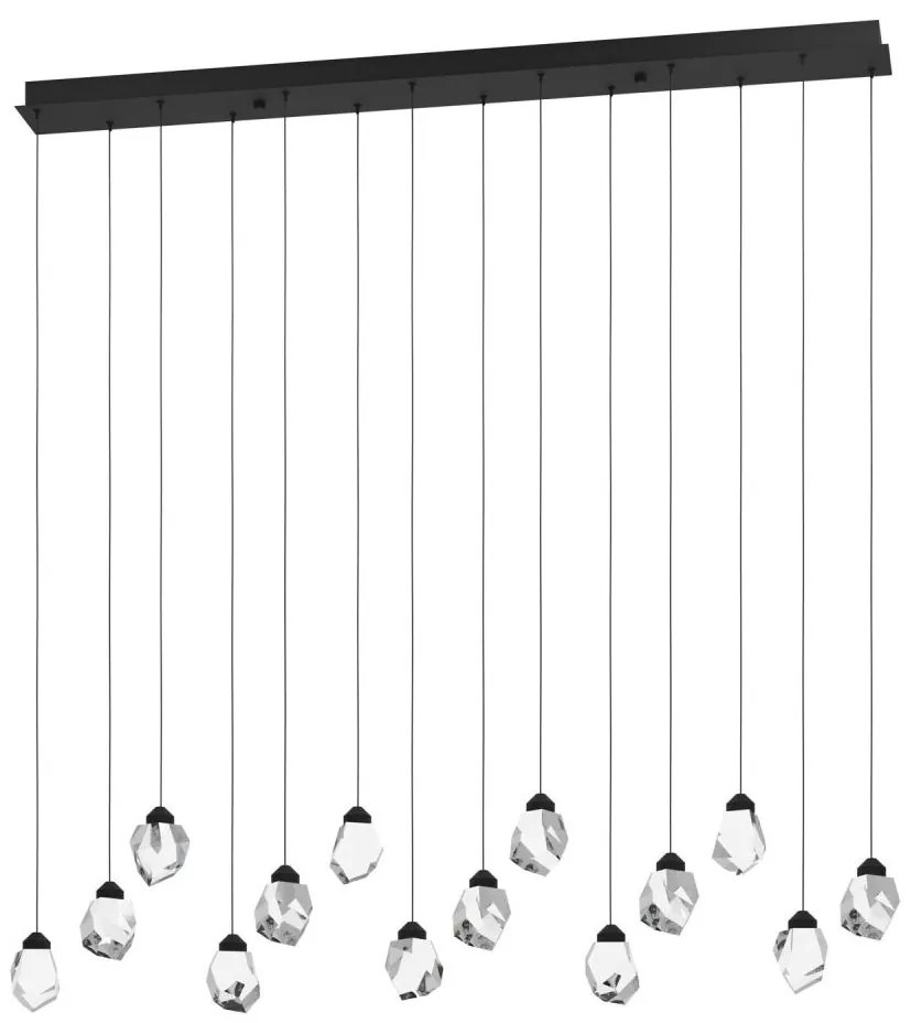 Eglo 390358 - LED Dimmelhető csillár zsinóron SINDICAT 14xLED/3W/230V fekete/átlátszó