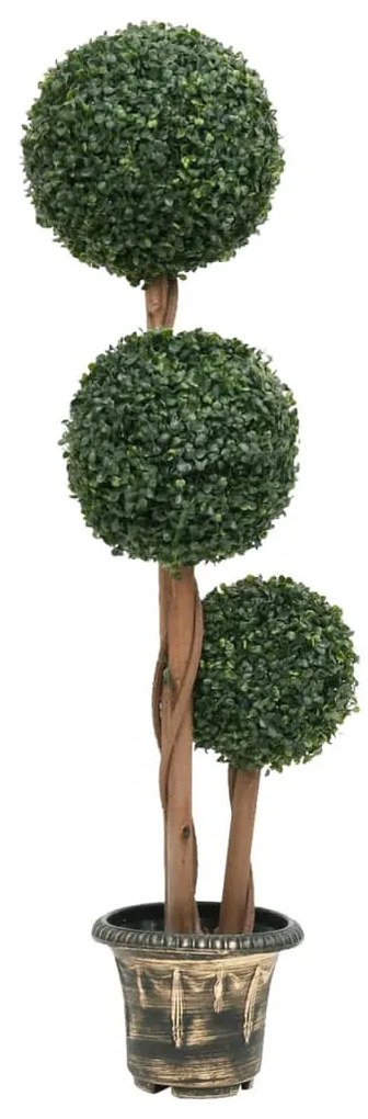 zöld gömbalakú cserepes műpuszpáng 119 cm