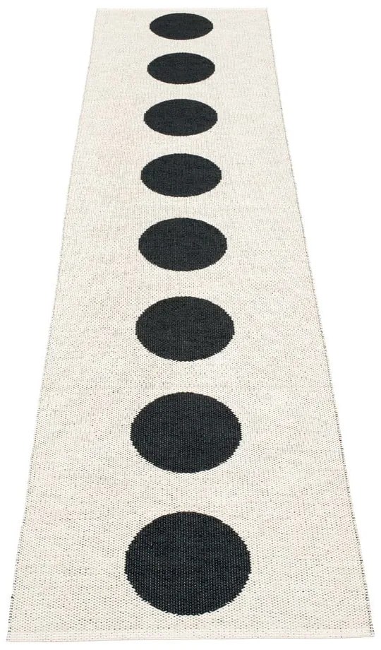 Fekete-fehér kültéri-beltéri futószőnyeg 70x300 cm Vera Black – Pappelina