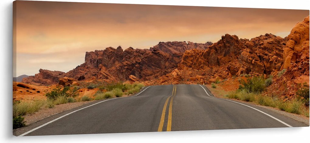 Az út és a sziklák képe (120x50 cm)