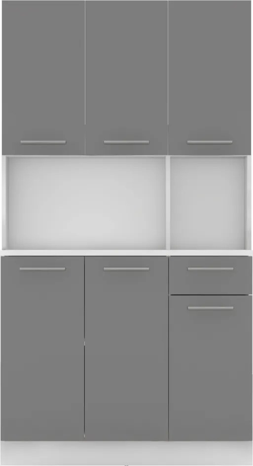 Hatajtós szekrény, fehér/grafit, PELION NEW