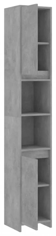 betonszürke szerelt fa fürdőszobaszekrény 30 x 30 x 183,5 cm