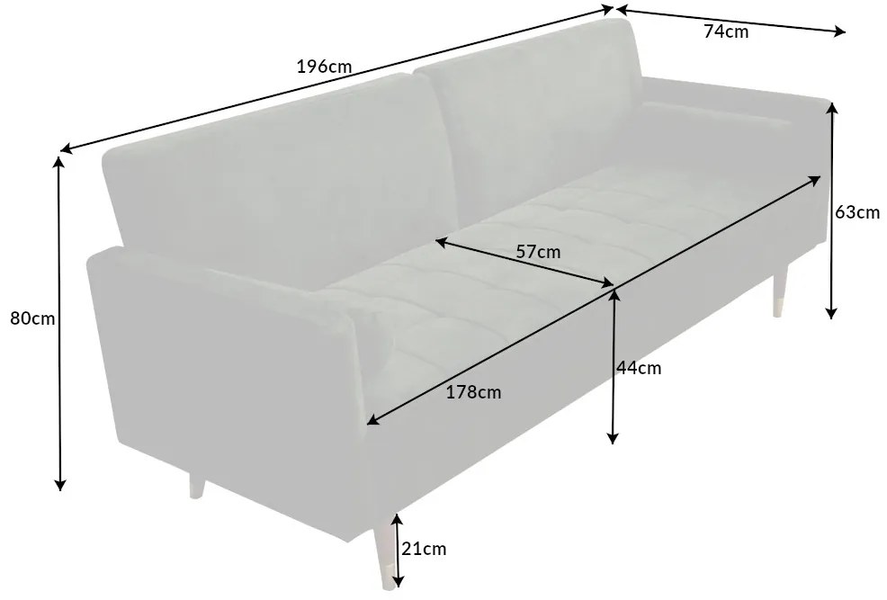 Design ágyazható kanapé Walvia 196 cm zöld