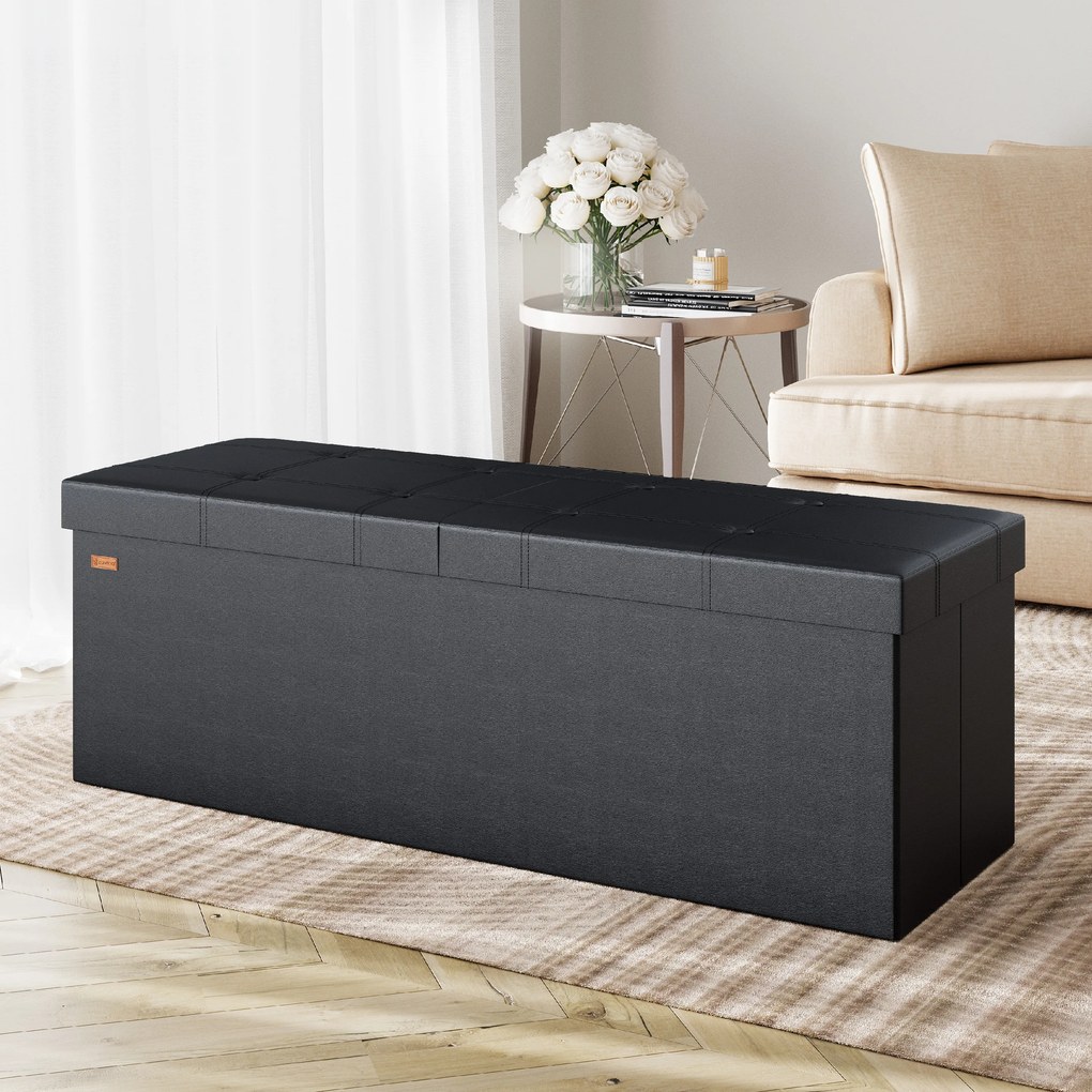 Deuba Tárolópad felnyitható fedéllel 115x38x38 cm - fekete
