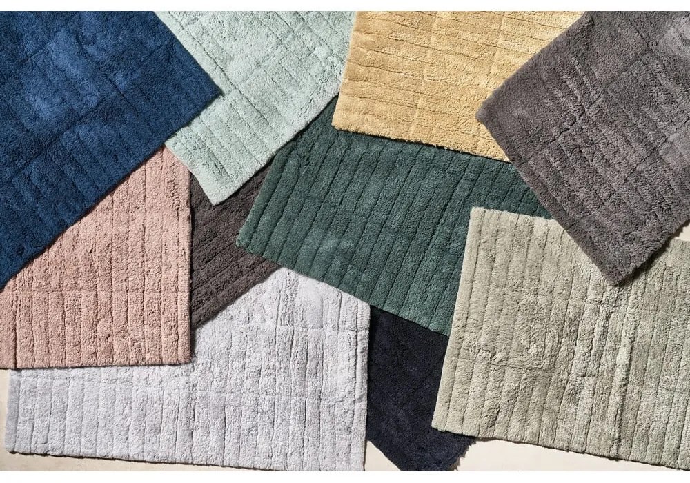 Tiles sötétszürke pamut fürdőszobai kilépő, 80 x 50 cm - Zone