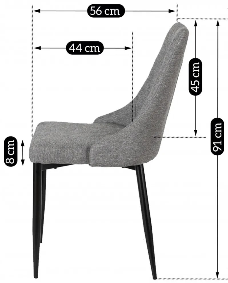 Szürke Szövet Étkezőszék. CORK 2
