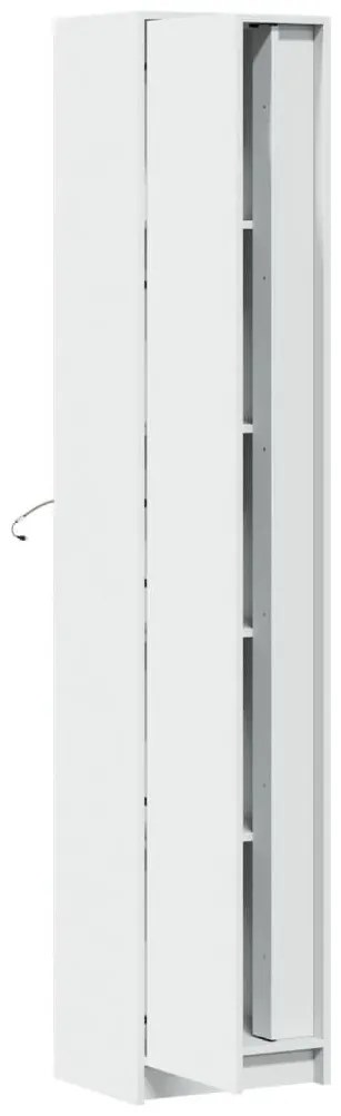 fehér szerelt fa magasszekrény LED-ekkel 41,5 x 32,5 x 200 cm