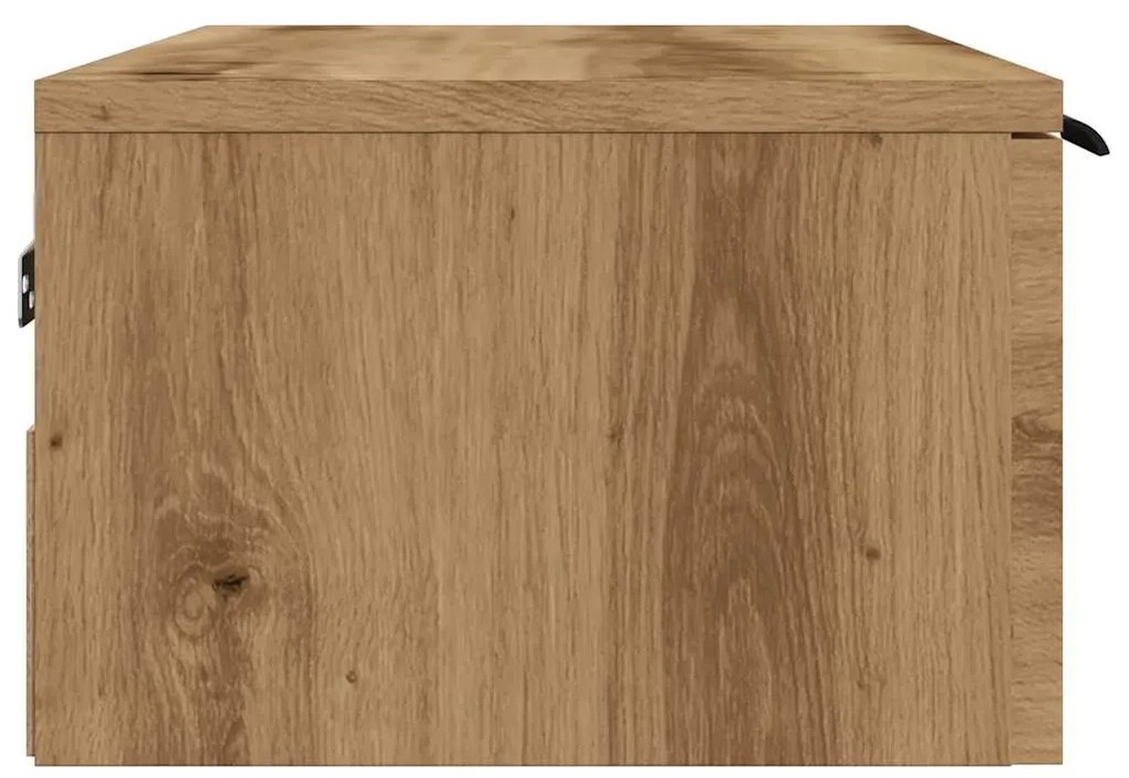 kézműves tölgy színű szerelt fa faliszekrény 60 x 30 x 20 cm