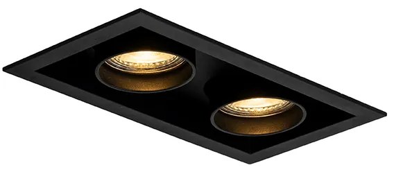 Modern beépíthető spotlámpa fekete állítható 2-lámpás - Roof