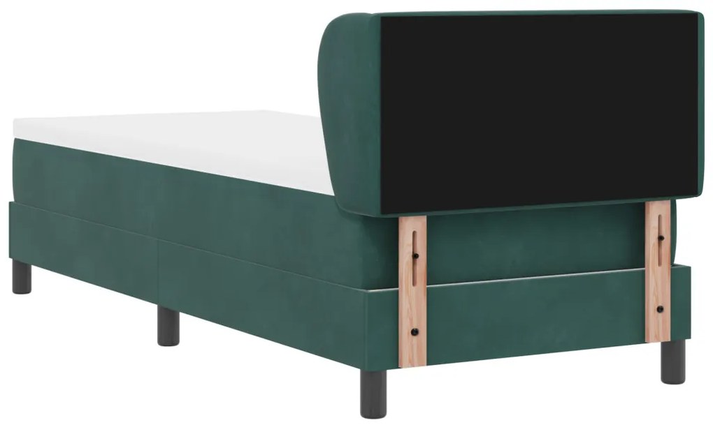 Boxspring Ágy Matraccal Sötét Zöld 80x200 cm - Bársony