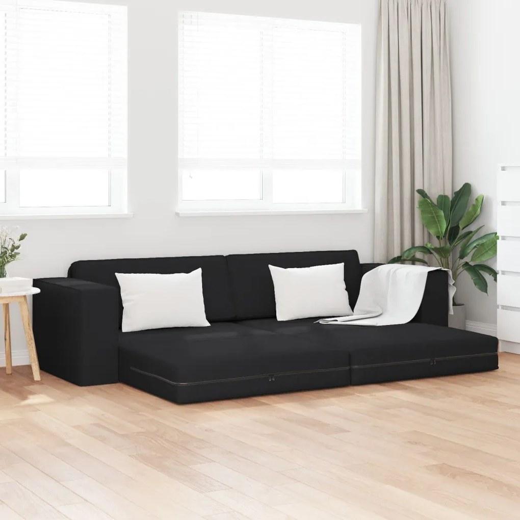 Földi Kanapéágy 2 az 1-ben Fekete 245x150x60.5 cm Szövet