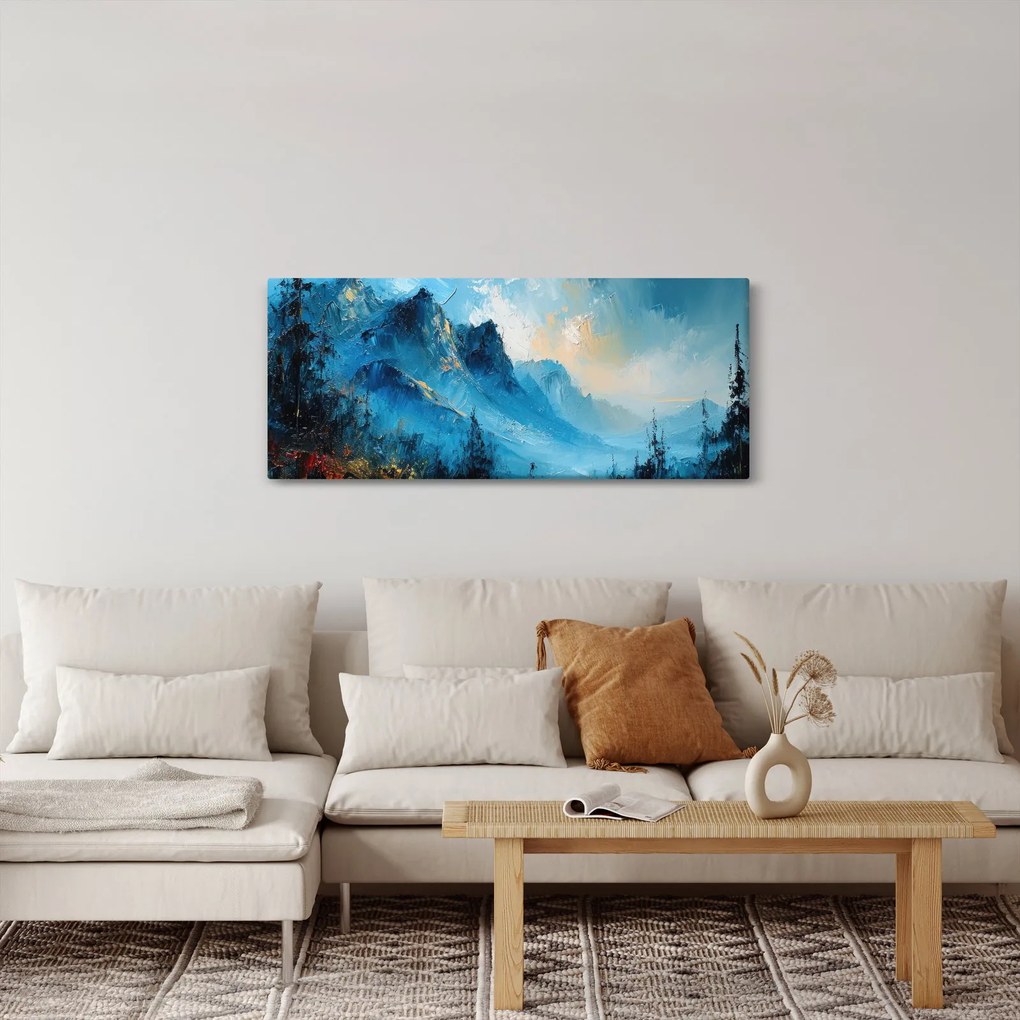 Kép - Hegyek festése (120x50 cm)