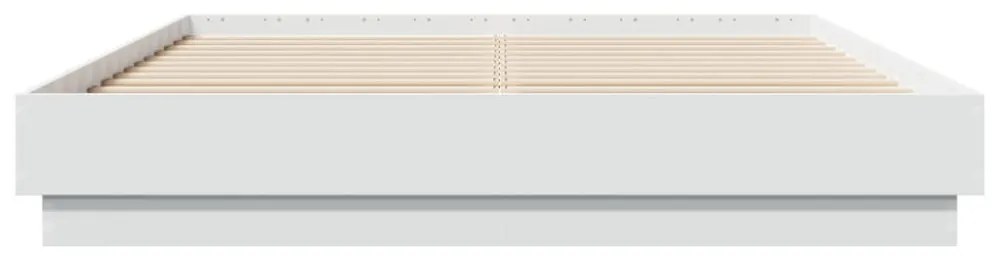 fehér ágykeret LED-világítással 120 x 200 cm