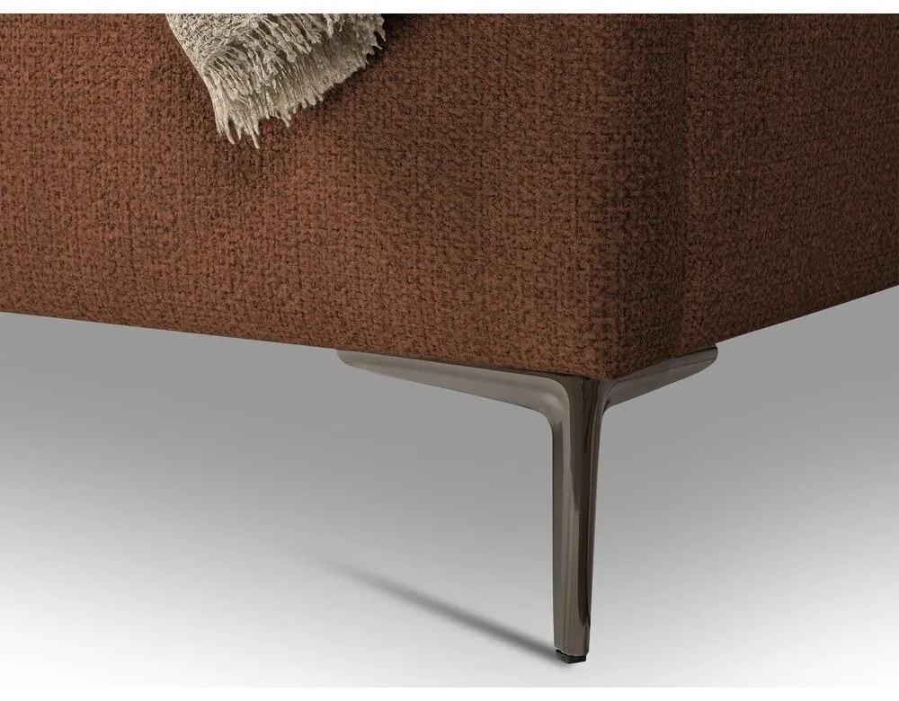 Terrakotta színű kárpitozott franciaágy ágyráccsal 140x200 cm Makana – Makamii