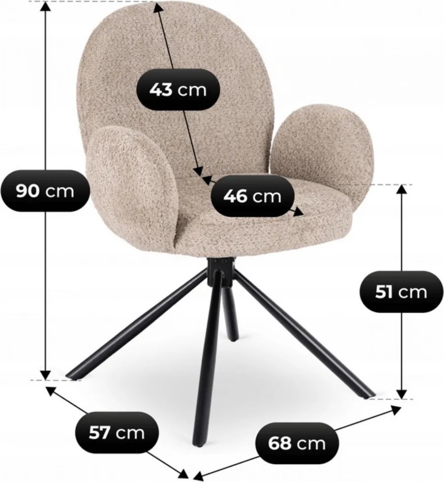 Fortó Étkezőszék Barna Bouclé Kárpittal. MUSSO