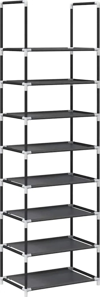 vidaXL fekete nem szőtt szövetből cipőállvány 8 szintes 44x28x145 cm