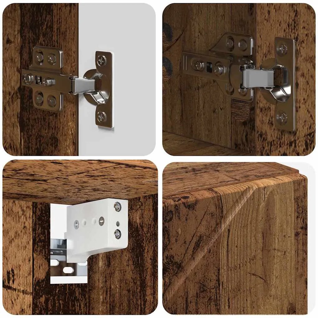 Fürdőszoba bútor szett 4 pcs Régi fa 30 x 35 x 192 cm Faanyag