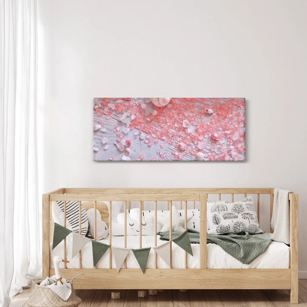 Kép - Tengerparti hangulat rózsaszín árnyalatokban (120x50 cm)