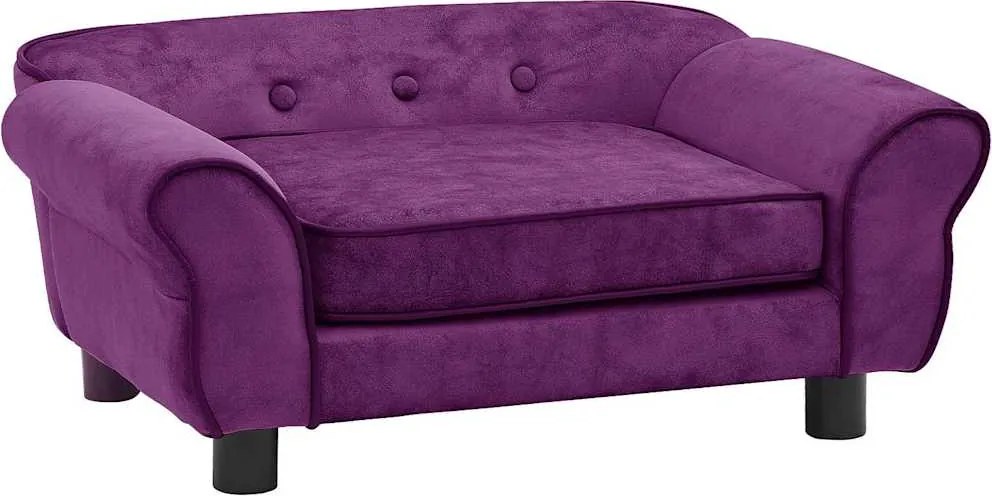 vidaXL burgundi vörös plüss kutyakanapé 72 x 45 x 30 cm
