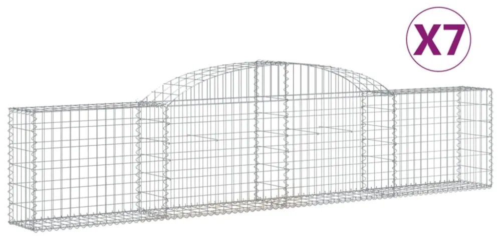7 db íves horganyzott vas gabion kosár 300x30x60/80 cm