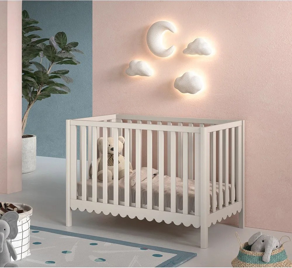 Bézs borovi fenyő babaágy állítható magassággal 60x120 cm Swingo – Vipack