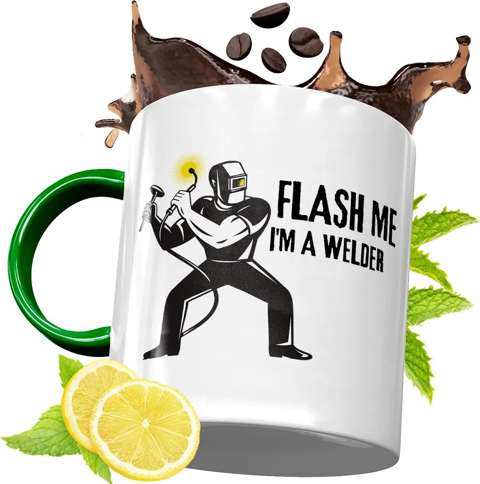 Zöld Bögre Hegesztőnek Születésnapra Ajándék fényképes nyomtatással