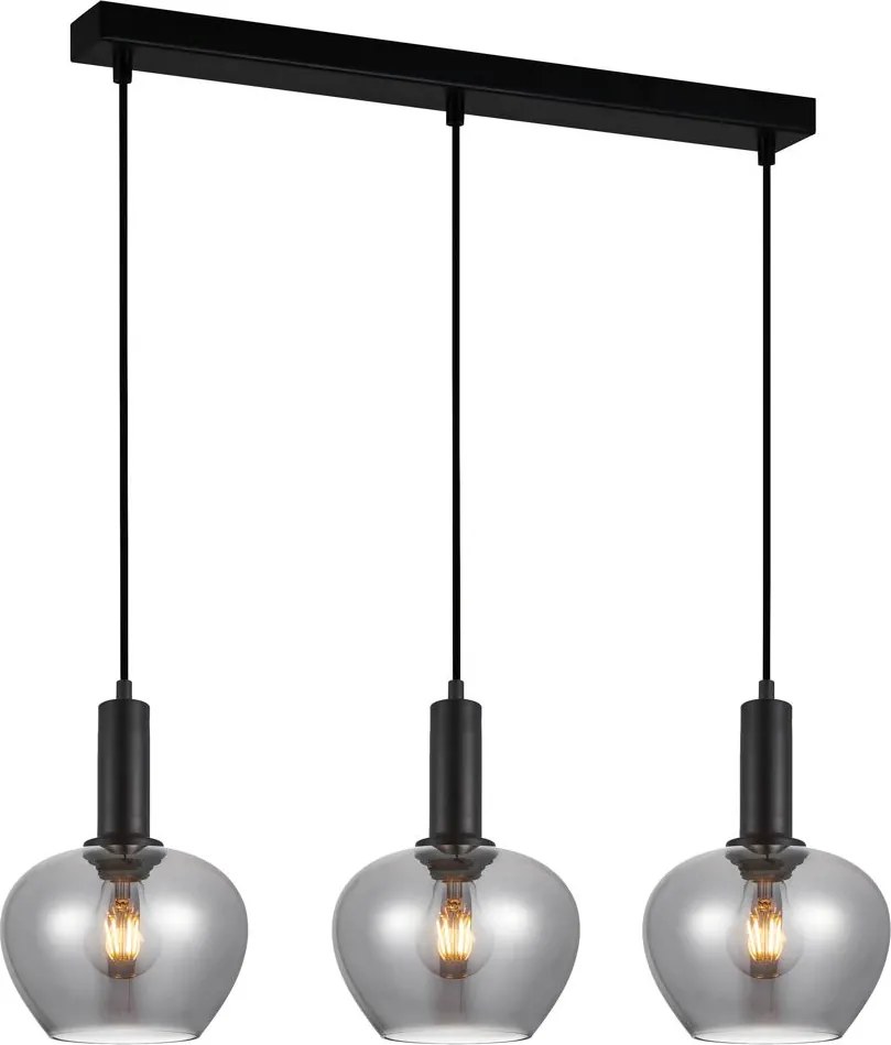 Italux modern függeszték stabla fekete füstös itxpnd-30084-3-bk-sg