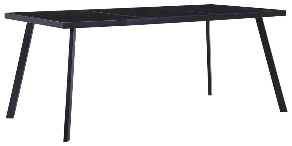 Fekete edzett üveg étkezőasztal 160 x 80 x 75 cm