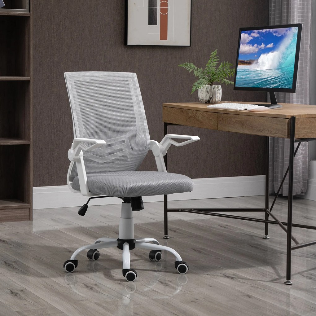 Vinsetto Ergonomikus Irodai Szék Hálós Szék Állítható Magassággal Összecsukható Karfa Lélegző Lumbális Támogatással Fiataloknak és Felnőtteknek 62.5x5