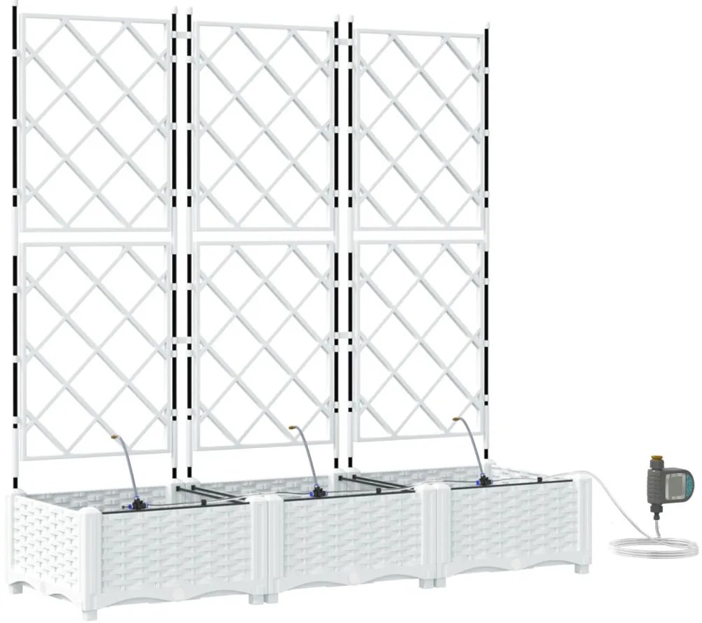 Kerti ültetők Fehér 120 x 40 x 126 cm Acél