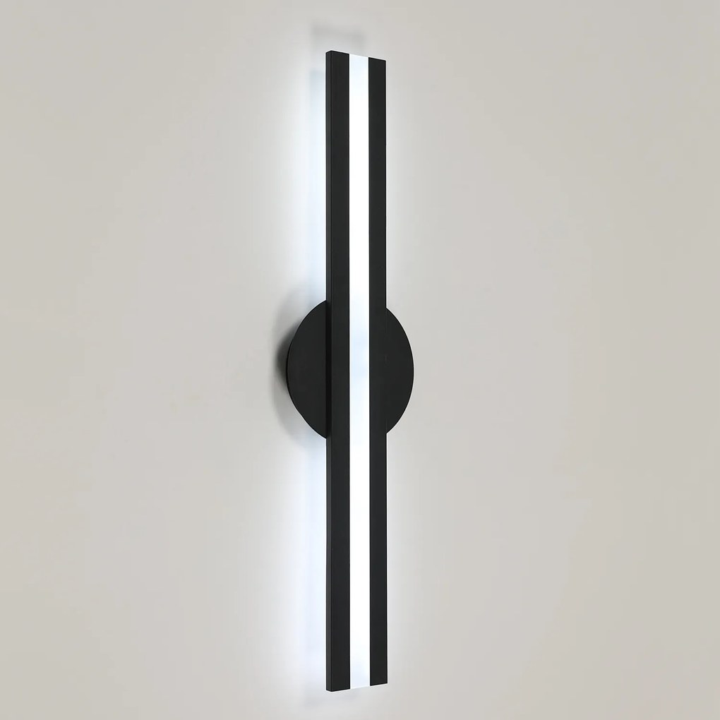 Lampa Ścienna Led Czarna 18 W do Korytarza i Schodów 58 cm 6500K