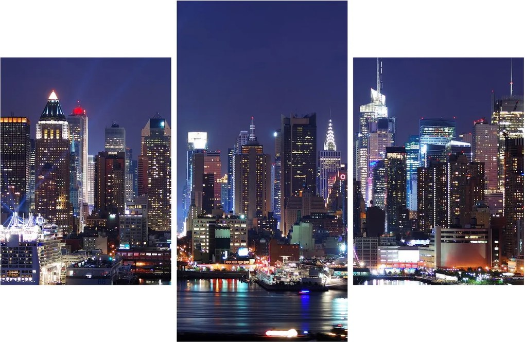 Kép - New York-i felhőkarcolók megvilágítva (90x60 cm)