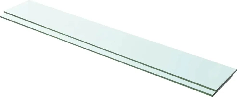 vidaXL 2 db átlátszó üveg paneles polc 100 x 15 cm
